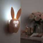 Cutty clock réveil lapin multifonction rose