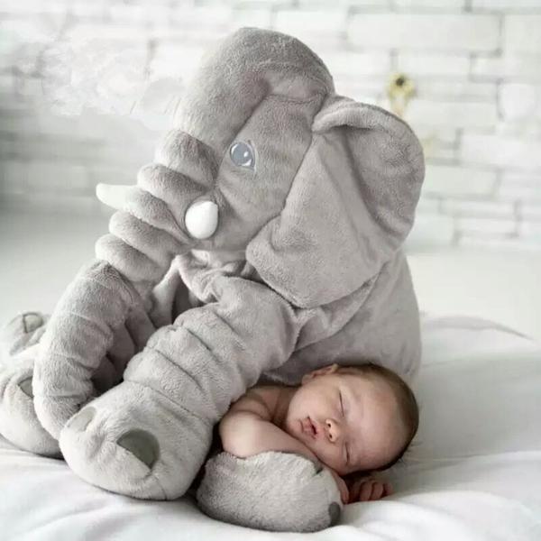 Gros doudou oreiller éléphant gris pour bébé I Huggy™ – Three Hugs