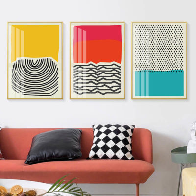 toile abstraite colorée dans salon