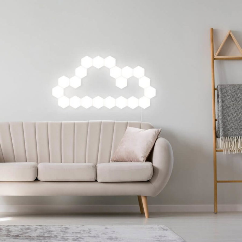 Lampe tactile hexagonale en forme de nuage