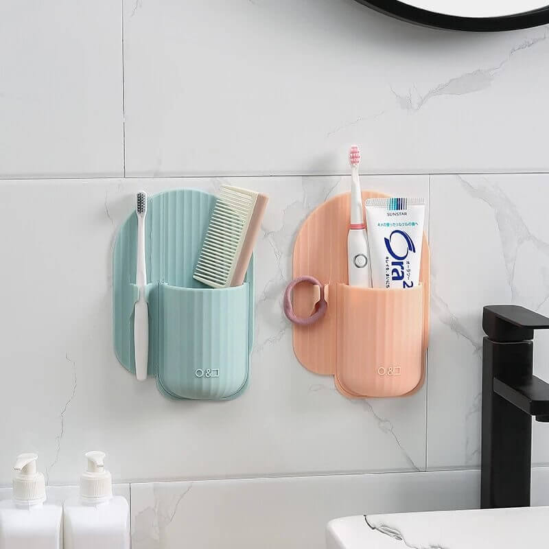 Support de rangement mural pour salle de bain avec ventouses