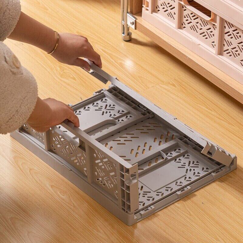 Caisse Rangement Pliable - Lot De 2, 25x16x10 Cm, Plastique Empilable, Pour Bureau, Cuisine, Salle De Bain