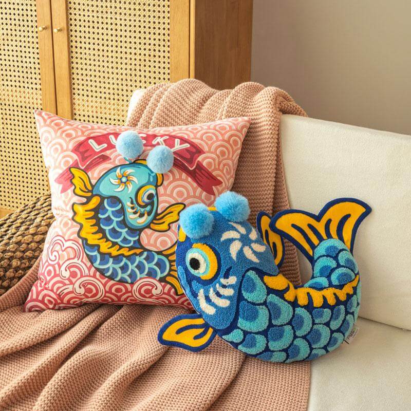 Coussin Thème Mer - Tortue, Poissons et Coraux - C ' Chouette Alchimie