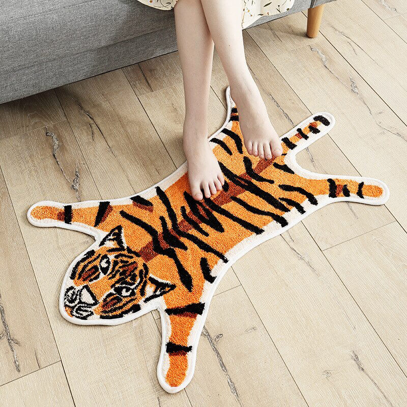 Tapis de salon en forme de tigre