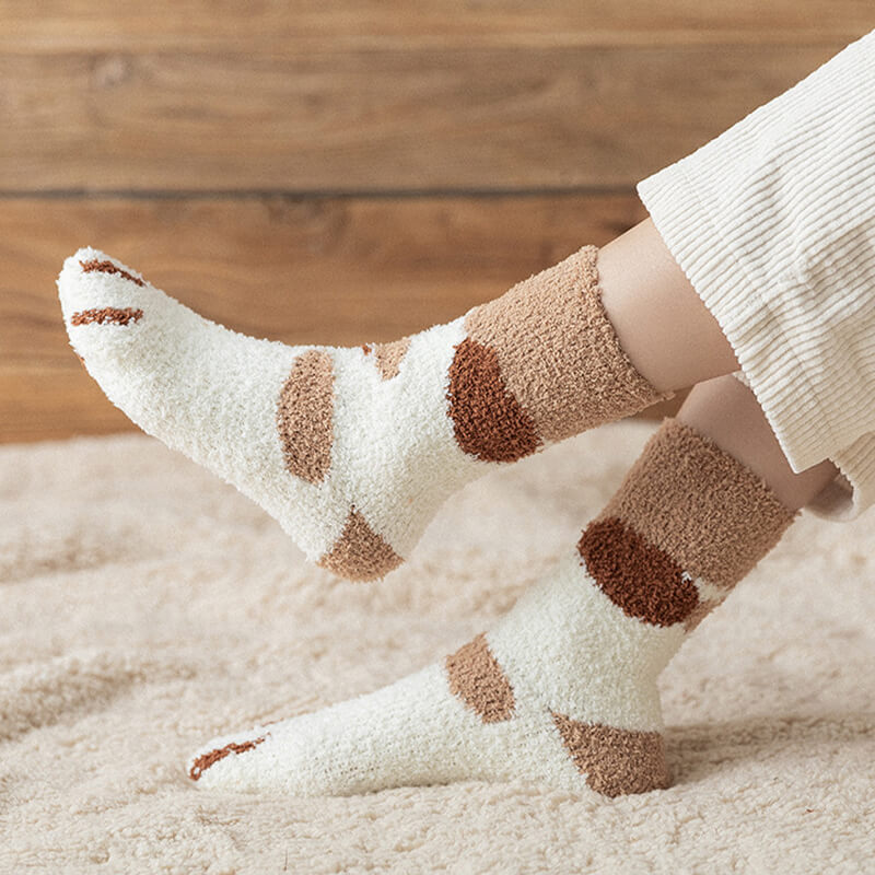 Chaussettes chaudes rigolotes pour enfants Chat d’hiver