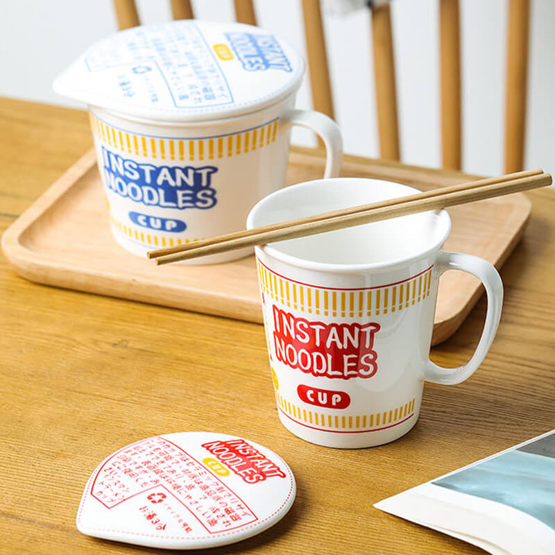 Bol Ramen avec couvercle, tasse de nouilles instantanées à cuisson