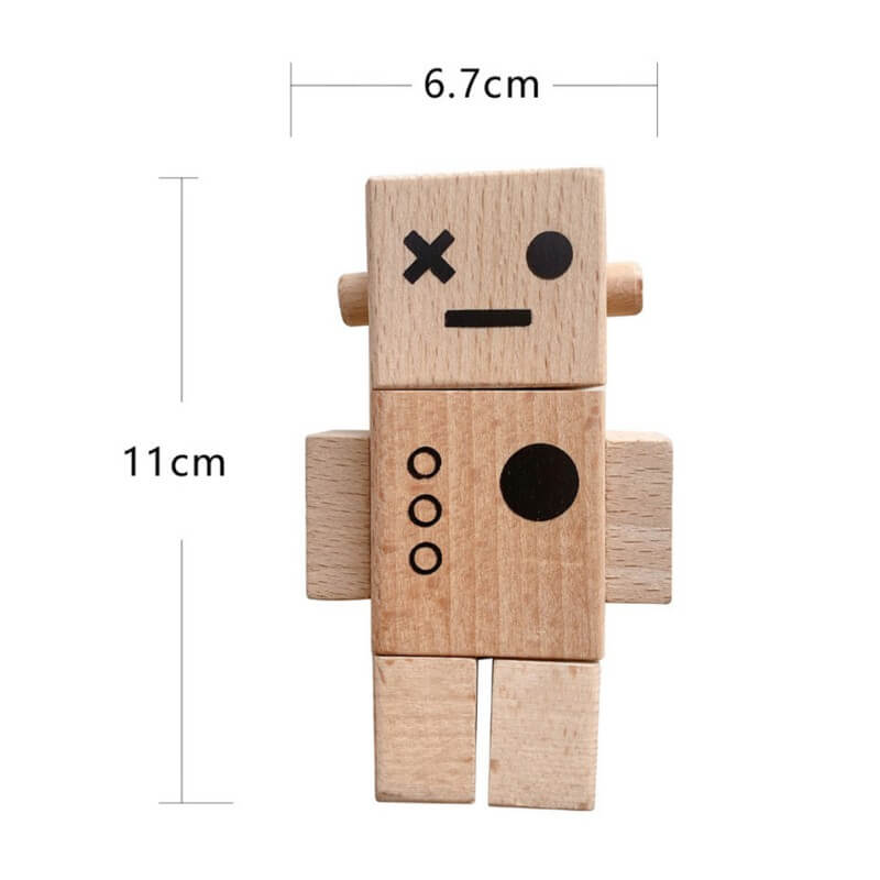Dimensions du jouet en bois robot