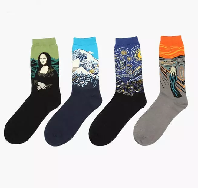 Chaussettes oeuvres d'art vue de face