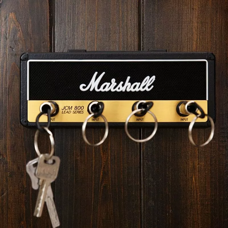 Marshall Porte-clés mural pour clavier, boîte à clés JCM800 Porte-clés  guitare rétro avec 4 porte-clés, cadeau pour les mélomanes (Keyholder Set  Noir)