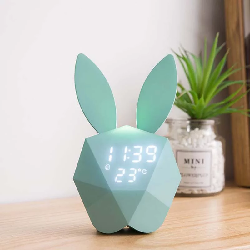 réveil lapin bleu