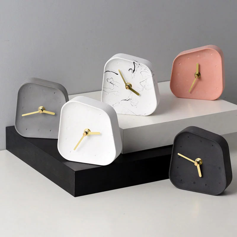 horloge de table béton - plusieurs couleurs