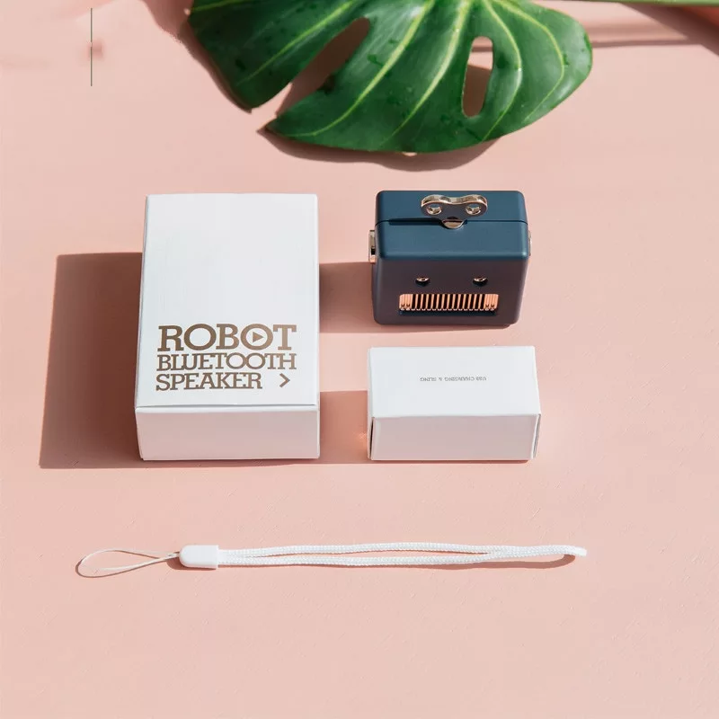 enceinte bluetooth robot bleu avec carton