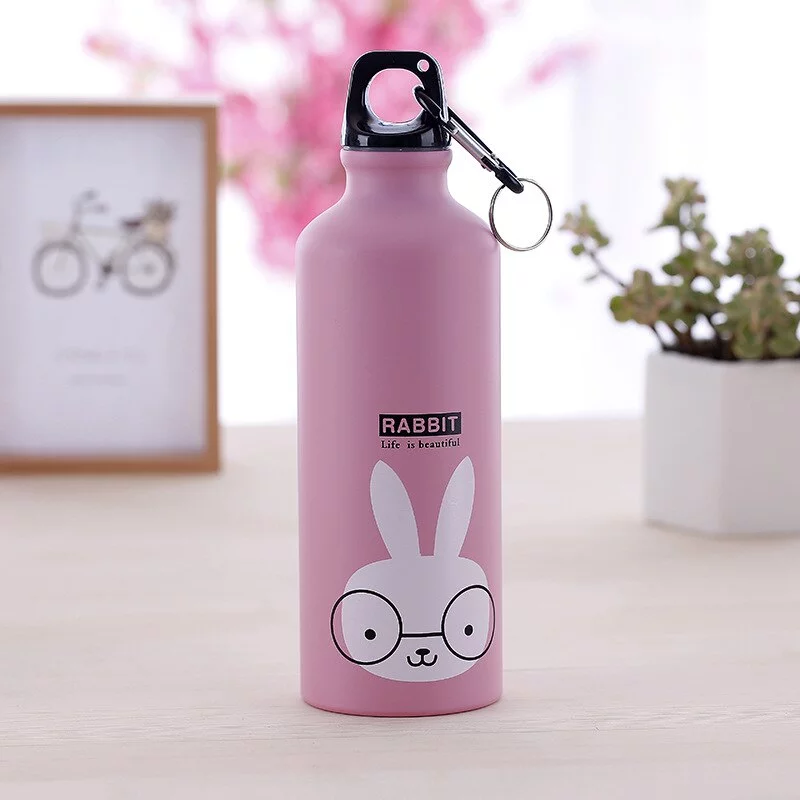 gourde rose motif lapin
