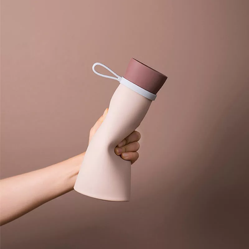 Bouillote bouteille rose préssée