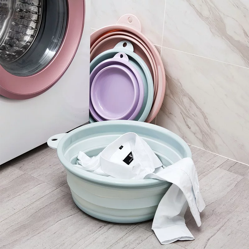 bassine pliable avec linge