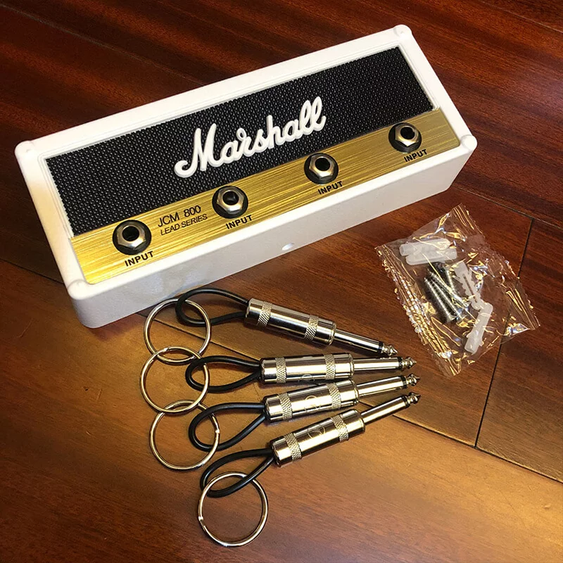 Porte-clé marshall blanc avec accessoires