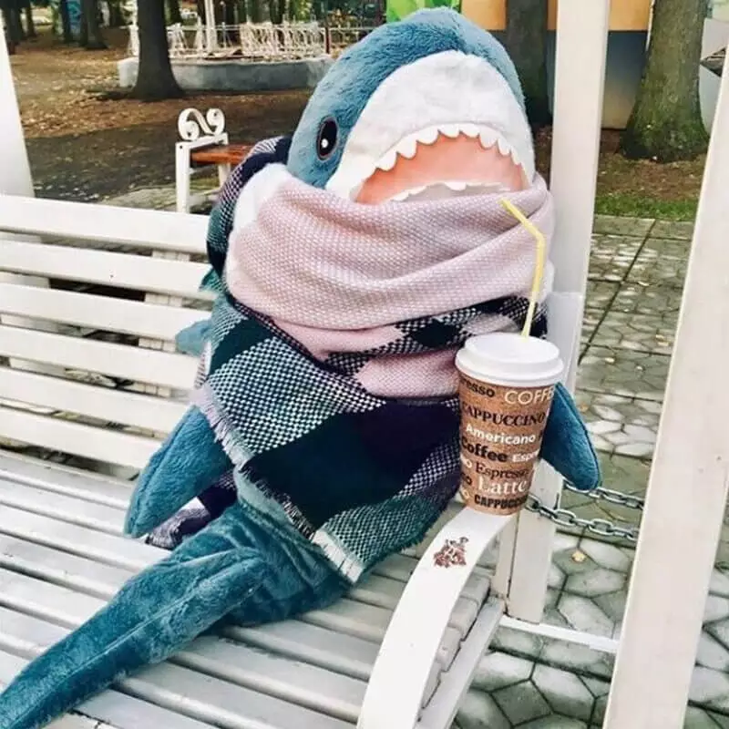 peluche requin au parc