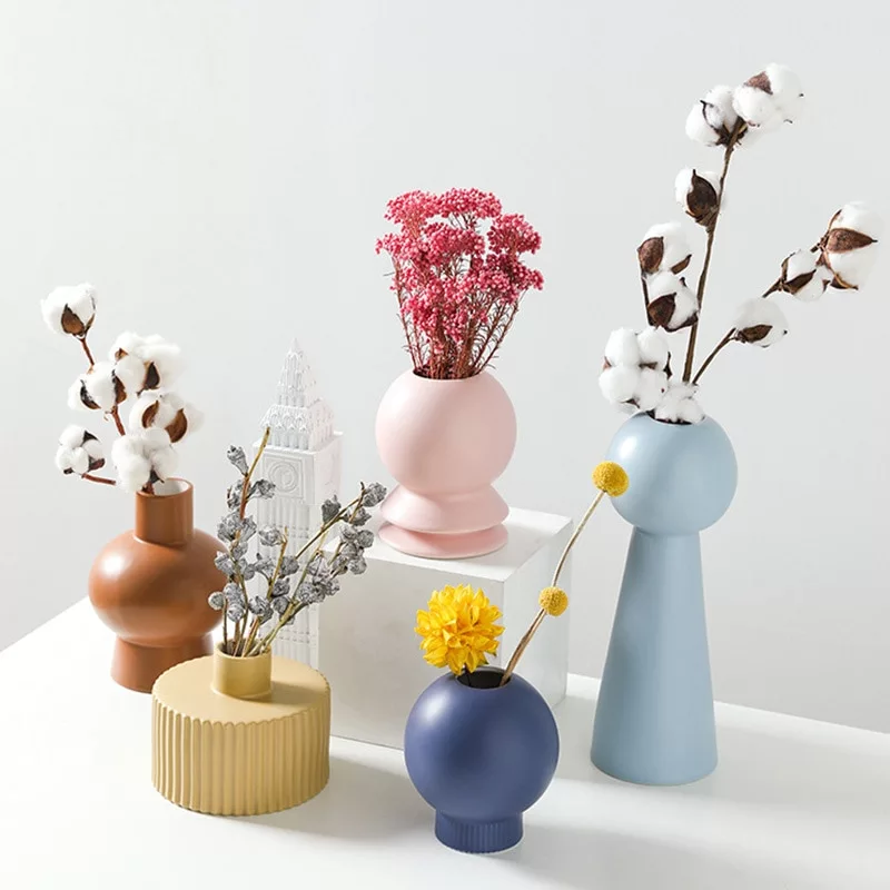 Vase géométriques design coloré