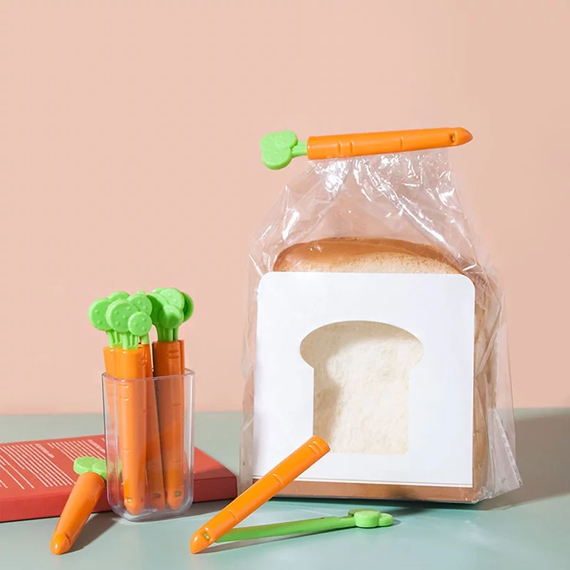 Pince clip pour sac alimentaire en forme de carotte