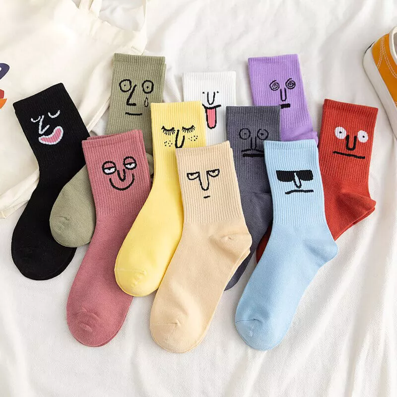 Chaussettes visages amusants