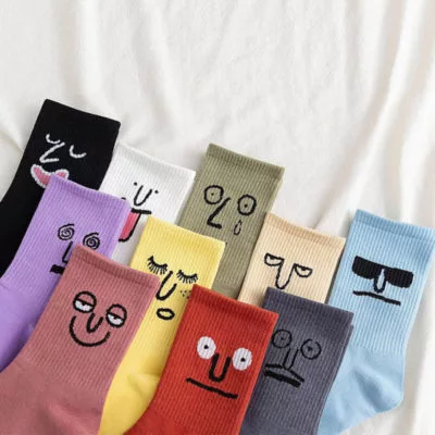 Chaussettes fantaisie visage