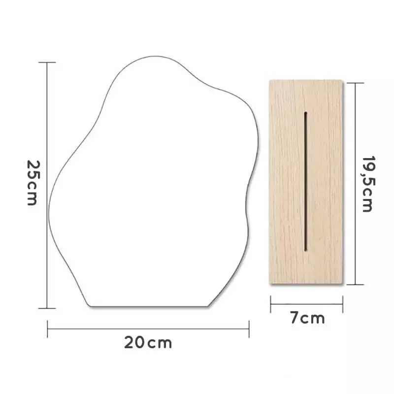 Dimensions du miroir design asymétrique
