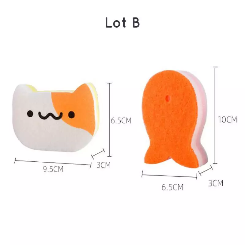 éponge magique en forme de chat ou de poisson