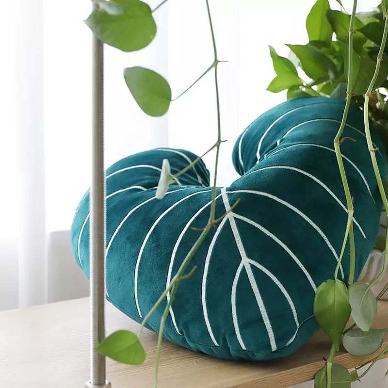 coussin monstera en velours