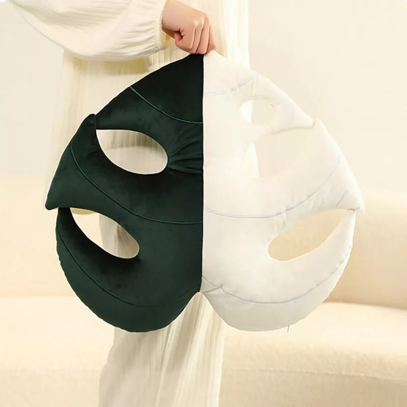 coussin en forme de monstera