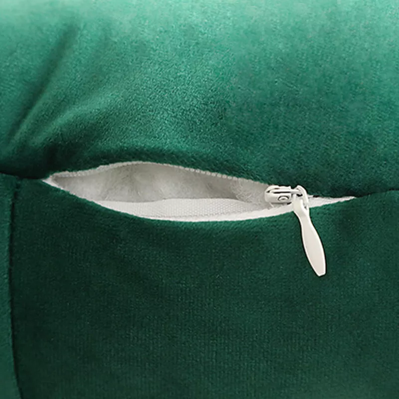 fermeture du coussin feuille en velours