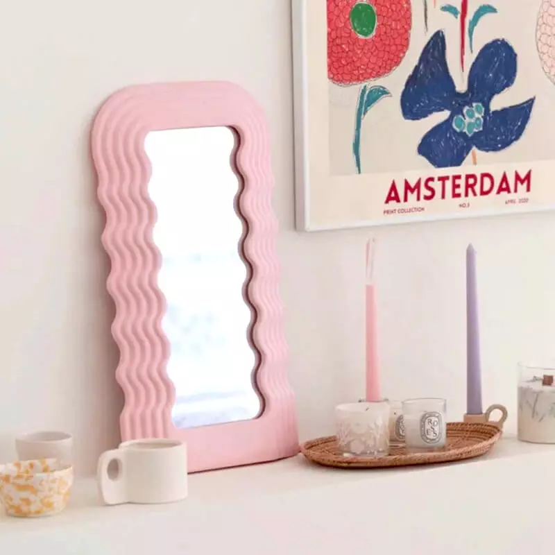 miroir vague rose style vintage