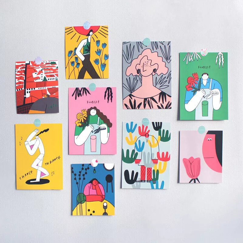 cartes postales originales et colorées