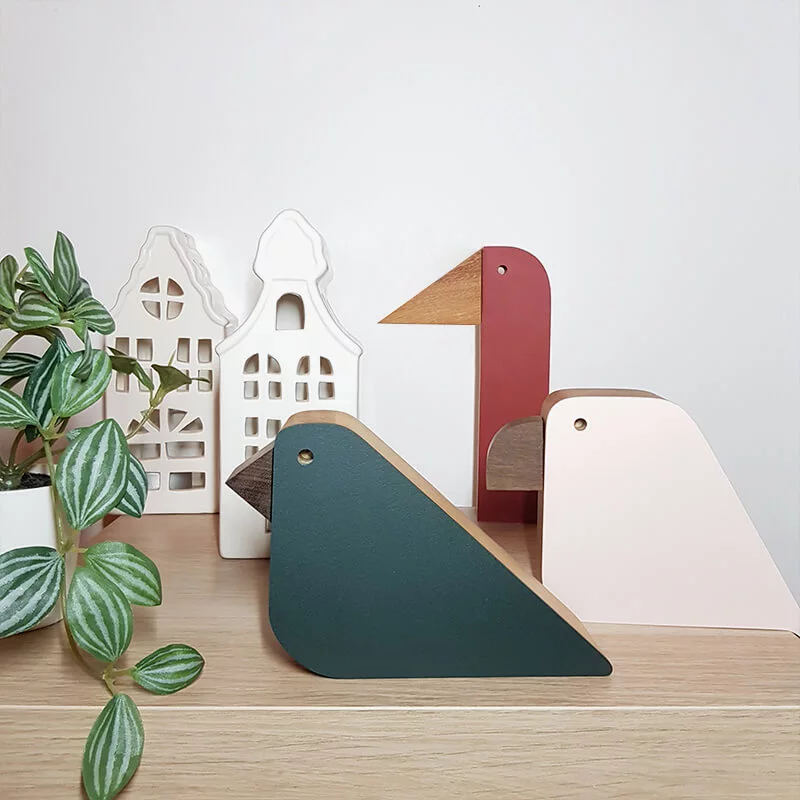 Statuette oiseau en bois design