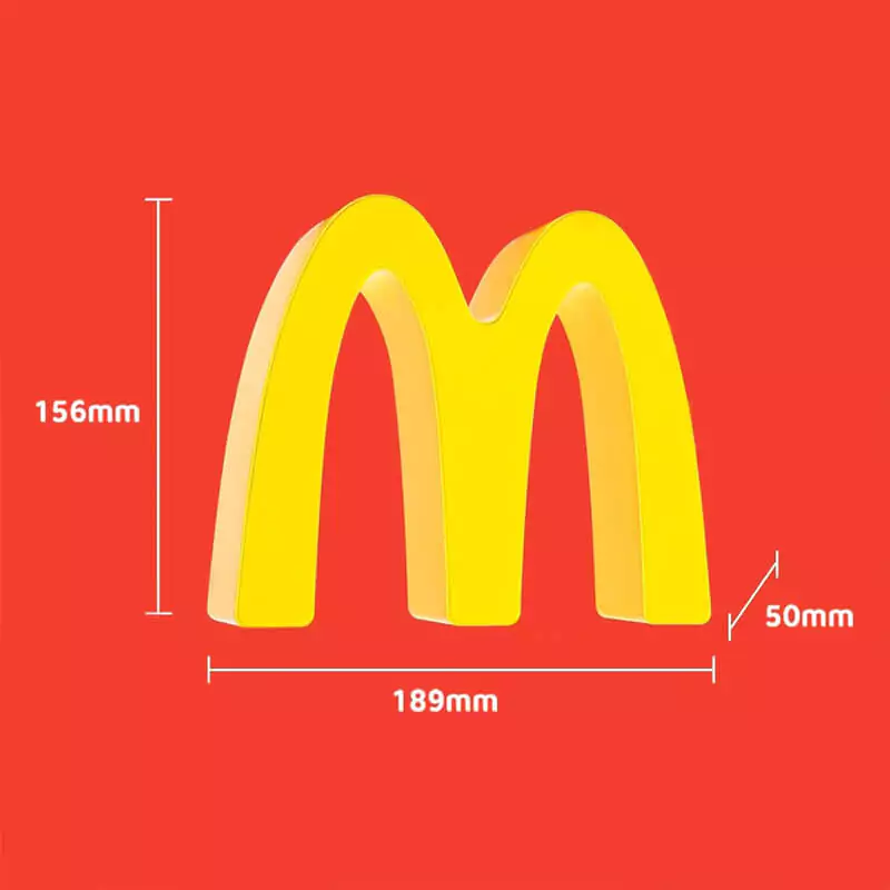 dimensions de la lampe M fast food